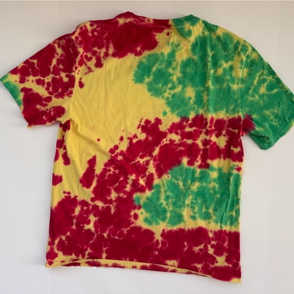 Guess Vibras Tie-Dye Logo Tee | Rasta Colors | Size M - Picture 4 of 5
